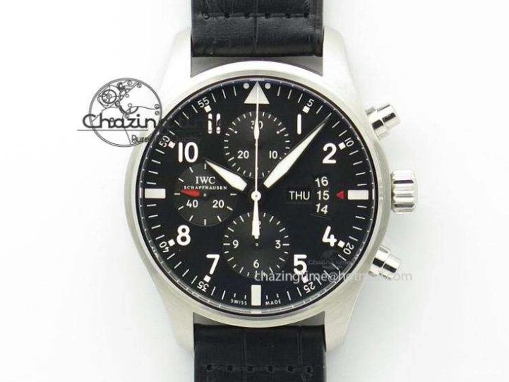 MIROTIME 0514 GoodFit Big Pilot Real PR IW500912 ZF Best Edition Black Dial On Black Leather Strap A 7287